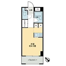 京急本線 京急蒲田駅 徒歩5分の賃貸マンション 4階ワンルームの間取り