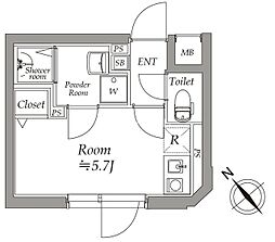 アトリオフラッツ野方 4階ワンルームの間取り