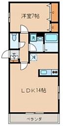 ファインコートS 1階1LDKの間取り