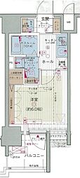 エステムプラザ品川大井町クリスタルヒルズ 1Kの間取図画像