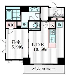 KDXレジデンス恵比寿 6階1LDKの間取り