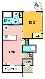 メゾン・ソレイユ 1LDKの間取図画像