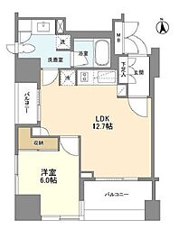 ラサンテ麻布十番 5階1LDKの間取り