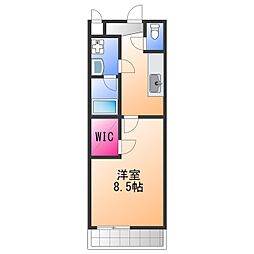 モンサント旭町 1Kの間取図画像