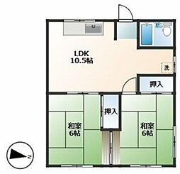 泰総ハイツ 2LDKの間取図画像