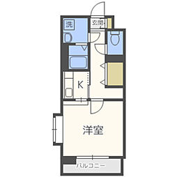 セレーノ・コンフォート大手門 1Kの間取図画像