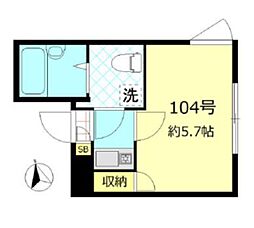 プリムローズ大森 1Kの間取図画像