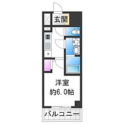 エスリード長居公園PARKAVENUE 1Kの間取図画像