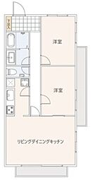 LEREVE中野坂上 1階2LDKの間取り