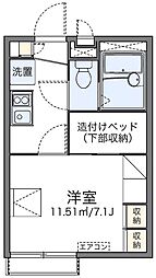 小田急小田原線 向ヶ丘遊園駅 徒歩14分の賃貸アパート 1階1Kの間取り