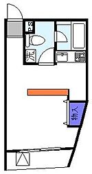 EVA鶴ヶ島 3階ワンルームの間取り