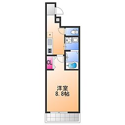 フジパレス鳳中町3番館 1Kの間取図画像