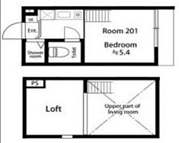 ベル・アヴェニール 2階ワンルームの間取り