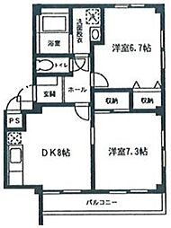 ルディア 2DKの間取図画像