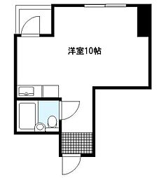 パークサイド長者町 ワンルームの間取図画像