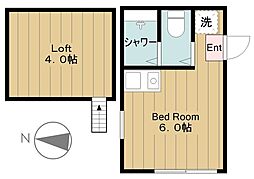 ユナイト菅キャロライン ワンルームの間取図画像