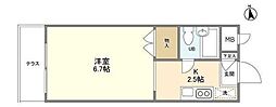 立花ハイツ ワンルームの間取図画像