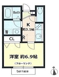 メゾン・シャルム 1Kの間取図画像