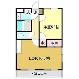 モーメントヤマイチ 1LDKの間取図画像