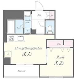 TSレジデンス東陽町 4階1LDKの間取り