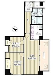 リバー&タワー 2LDKの間取図画像