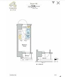 TOMORE品川中延 5階ワンルームの間取り
