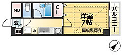 ヴィラ神戸 1Kの間取図画像