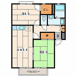 ウィンドワード3 2DKの間取図画像