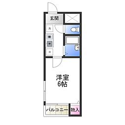 シルフィード堺 4階1Kの間取り