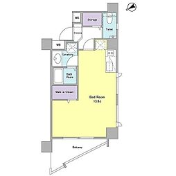 スタイリオ下丸子 4階ワンルームの間取り