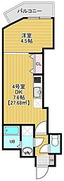 金太郎ヒルズ372 404 2DKの間取図画像