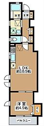 アプリコート 1階1LDKの間取り