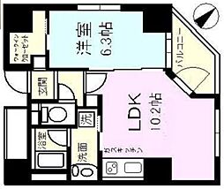 中銀東京日本橋マンシオン 1LDKの間取図画像