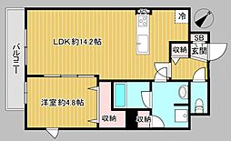 ステージファースト吾妻橋 9階1LDKの間取り