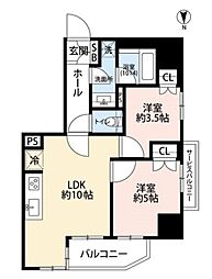 プレール・ドゥーク菊川駅前 2LDKの間取図画像