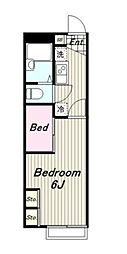 レオパレス壱番橋 1Kの間取図画像