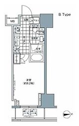 パークハビオ上野3丁目 1Kの間取図画像