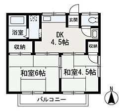 ボストンハイツ 2Kの間取図画像