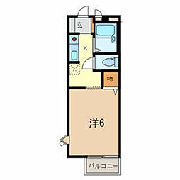 パナプレイス 1Kの間取図画像