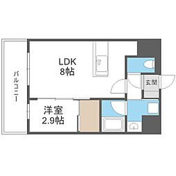 グランフォーレプライム千早 4階1LDKの間取り