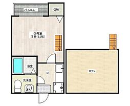 シティドルチェ馬橋 2階1Kの間取り