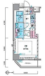 ジェノヴィア押上スカイガーデン 6階1Kの間取り