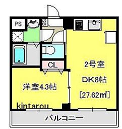 シトラスユノス京葉蘇我 202 2階1DKの間取り