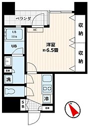 パークプレミア門前仲町 1Kの間取図画像