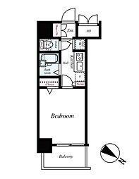 JR山手線 田町駅 徒歩6分の賃貸マンション 3階1Kの間取り