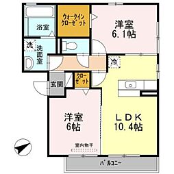 グランドゥール 2LDKの間取図画像