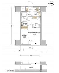 アーバネックス森下ウエスト 11階1LDKの間取り
