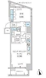 パークアクシス東上野 5階1LDKの間取り
