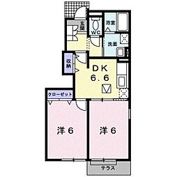 プライムスイート 2DKの間取図画像