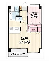 ユートビル 1LDKの間取図画像